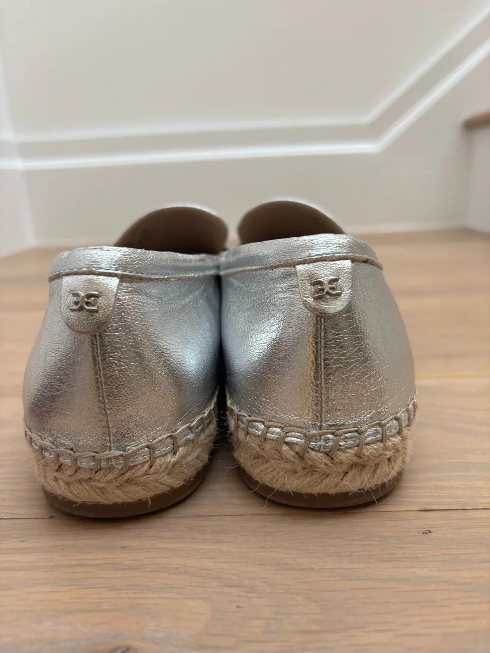 Sam Edelman Silver Metallic Espadrille Loafer - Size 11